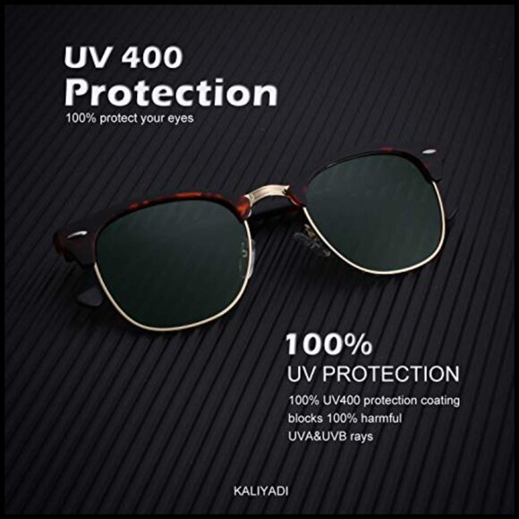 Polarized Sunglasses Semi-Rimless Frame UV Blocking Retro Driving main image 7